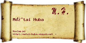 Mátai Huba névjegykártya